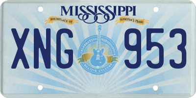 MS license plate XNG953