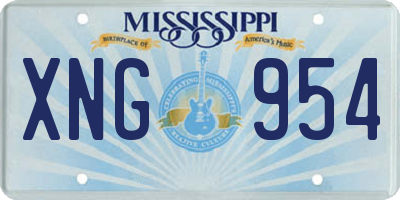 MS license plate XNG954