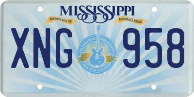 MS license plate XNG958