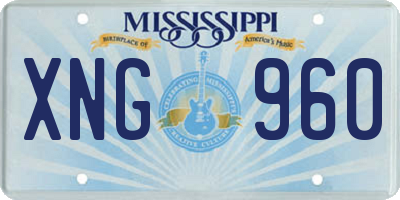 MS license plate XNG960