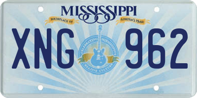 MS license plate XNG962
