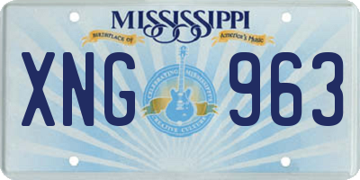 MS license plate XNG963