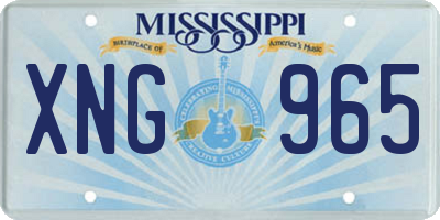MS license plate XNG965
