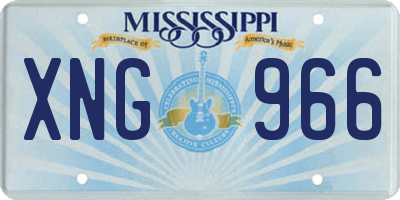 MS license plate XNG966