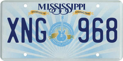 MS license plate XNG968