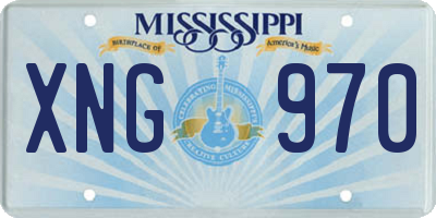MS license plate XNG970