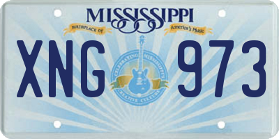 MS license plate XNG973