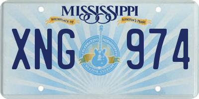 MS license plate XNG974