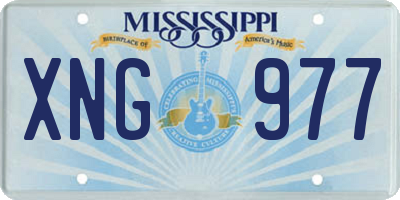 MS license plate XNG977
