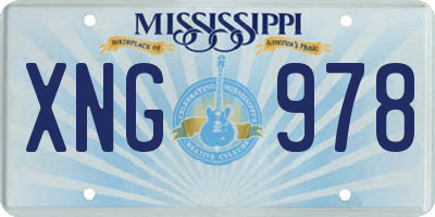 MS license plate XNG978
