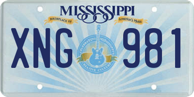 MS license plate XNG981