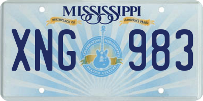 MS license plate XNG983