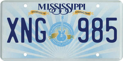 MS license plate XNG985