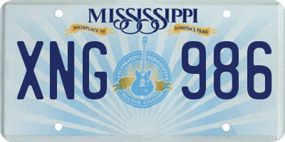 MS license plate XNG986