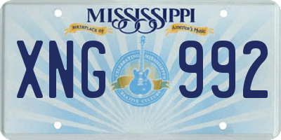 MS license plate XNG992