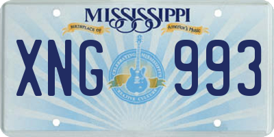 MS license plate XNG993