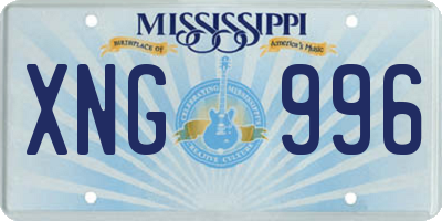 MS license plate XNG996