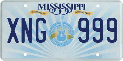 MS license plate XNG999