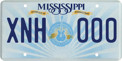 MS license plate XNH000