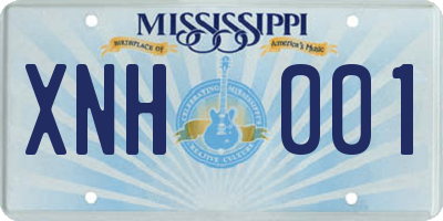 MS license plate XNH001
