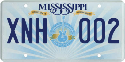 MS license plate XNH002