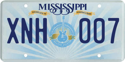 MS license plate XNH007
