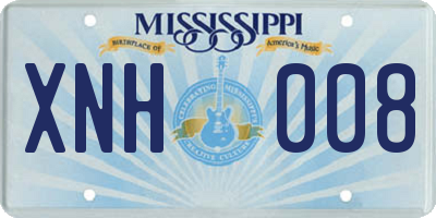 MS license plate XNH008