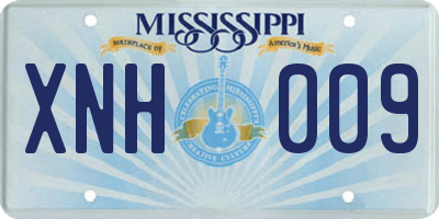 MS license plate XNH009