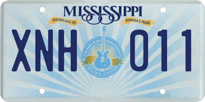 MS license plate XNH011