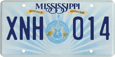 MS license plate XNH014