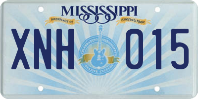 MS license plate XNH015