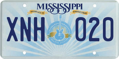 MS license plate XNH020