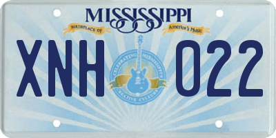 MS license plate XNH022