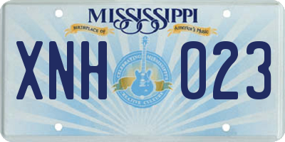 MS license plate XNH023