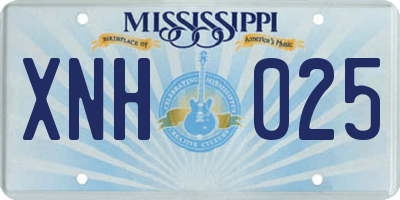 MS license plate XNH025