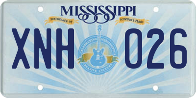 MS license plate XNH026
