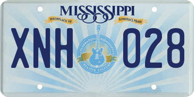 MS license plate XNH028