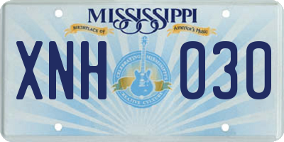 MS license plate XNH030