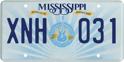 MS license plate XNH031