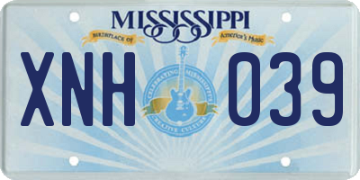 MS license plate XNH039