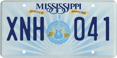 MS license plate XNH041