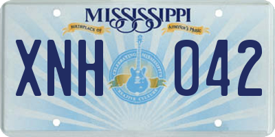 MS license plate XNH042