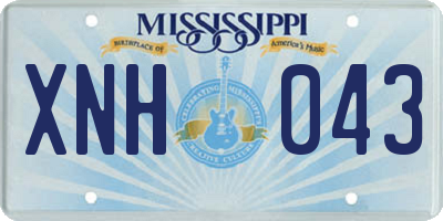 MS license plate XNH043