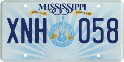MS license plate XNH058