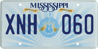MS license plate XNH060