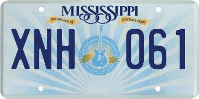 MS license plate XNH061