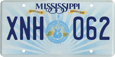 MS license plate XNH062