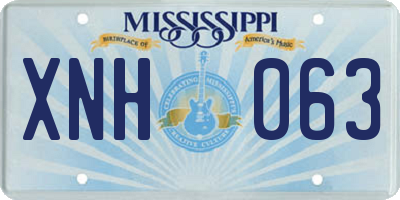 MS license plate XNH063