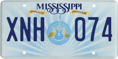 MS license plate XNH074