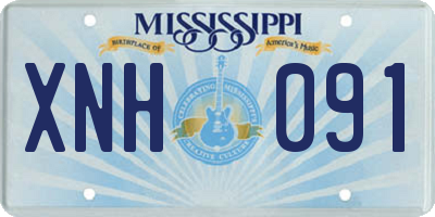 MS license plate XNH091